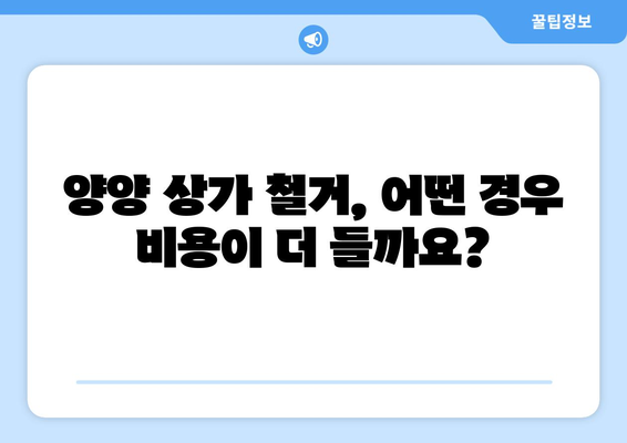 강원도 양양군 서면 상가 철거 비용| 상세 가이드 & 예상 비용 계산 | 철거, 비용 산정, 상가 철거, 양양