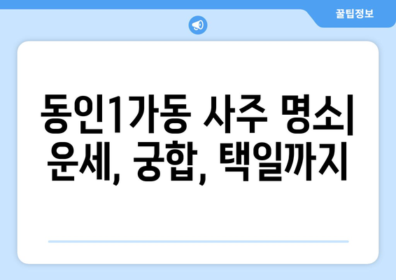 대구 중구 동인1가동 사주 잘 보는 곳 추천 | 대구 사주, 운세, 궁합, 택일,  동인1가동