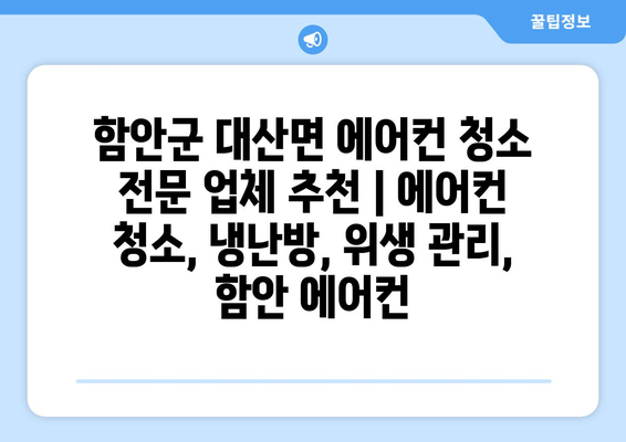 함안군 대산면 에어컨 청소 전문 업체 추천 | 에어컨 청소, 냉난방, 위생 관리, 함안 에어컨