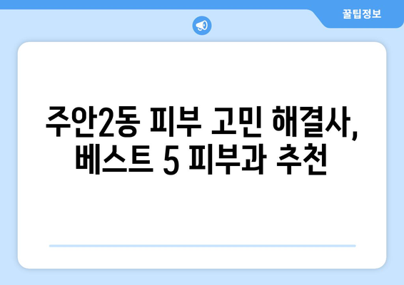 인천 미추홀구 주안2동 피부과 추천| 꼼꼼하게 비교 분석한 베스트 5 | 주안2동, 피부과, 추천, 비교, 분석