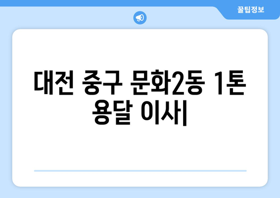 대전 중구 문화2동 1톤 용달 이사| 빠르고 안전한 이삿짐 운송 서비스 | 대전 용달, 1톤 용달, 이사센터, 저렴한 이사