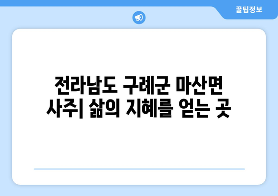 전라남도 구례군 마산면 사주| 유명한 사주 명인과 추천 정보 | 구례 사주, 마산면 사주, 전라남도 사주, 운세