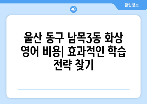 울산 동구 남목3동 화상 영어 비용|  합리적인 가격과 효과적인 학습 전략 찾기 | 화상영어, 영어 학원, 울산